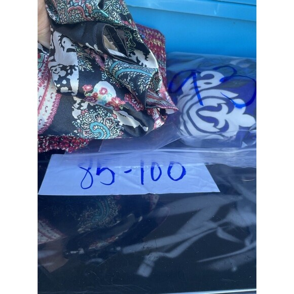 Jonathan Martin medium satin blouse black ruffle floral free shipping - Picture 6 of 6